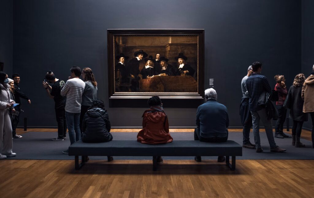 Tourists in Rijksmuseum, Amsterdam